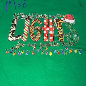 Green Christmas Lights Graphic Tee